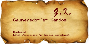 Gaunersdorfer Kardos névjegykártya